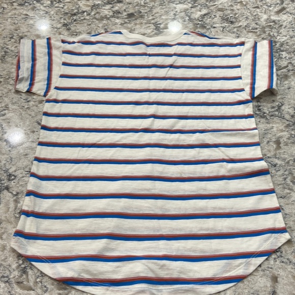 Madewell | rib crewneck tee in rock wood stripe size s small - Picture 12 of 12